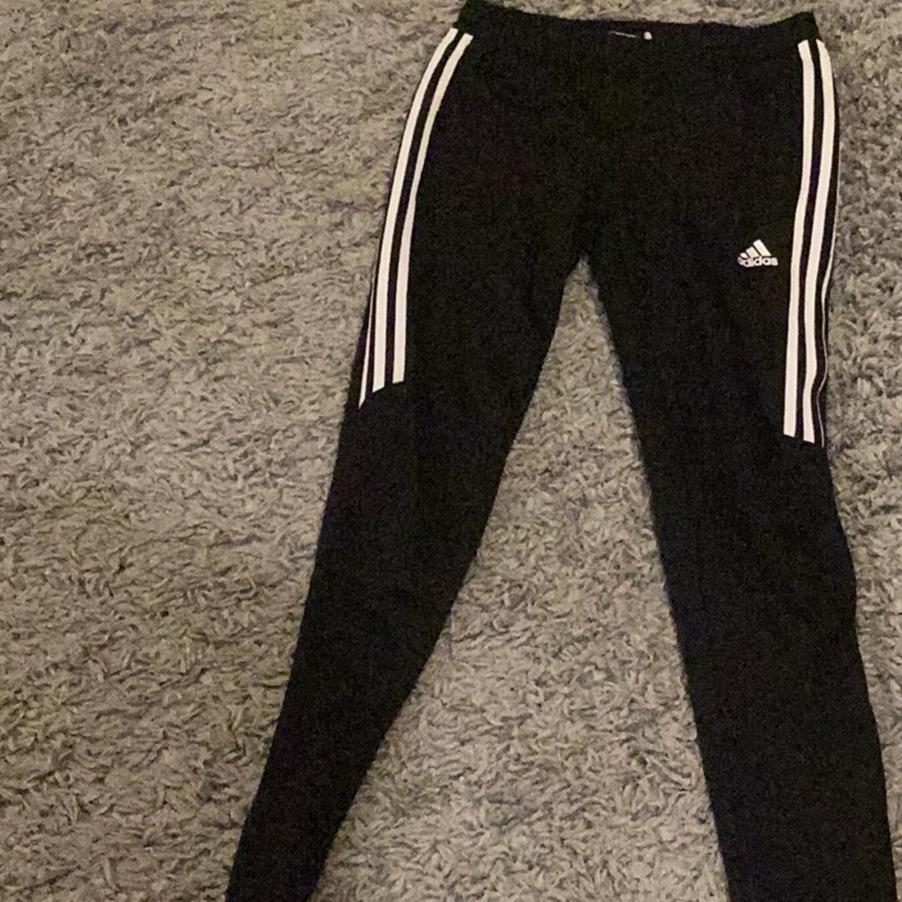 Adidas Black Leggings with Iconic Stripes